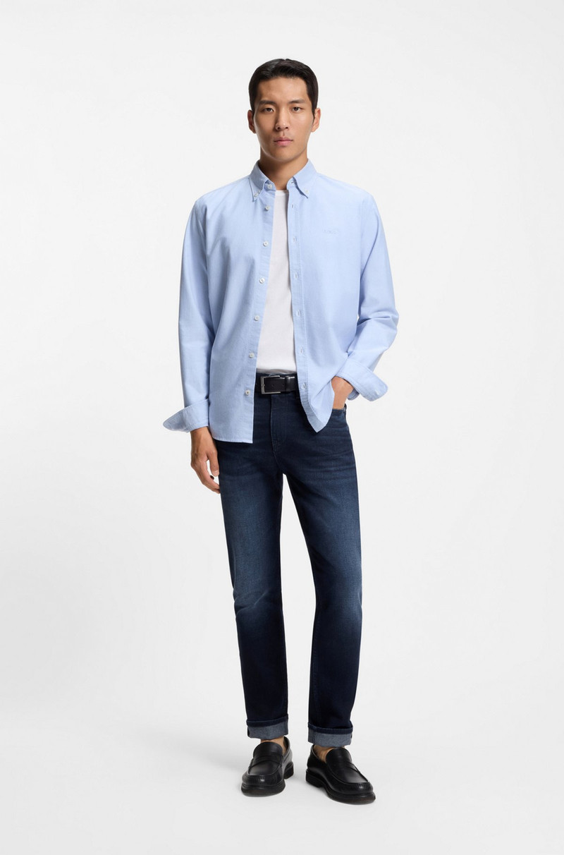 BOSS DELAWARE SLIM-FIT JEANS IN DARK-BLUE STRETCH DENIM outlook