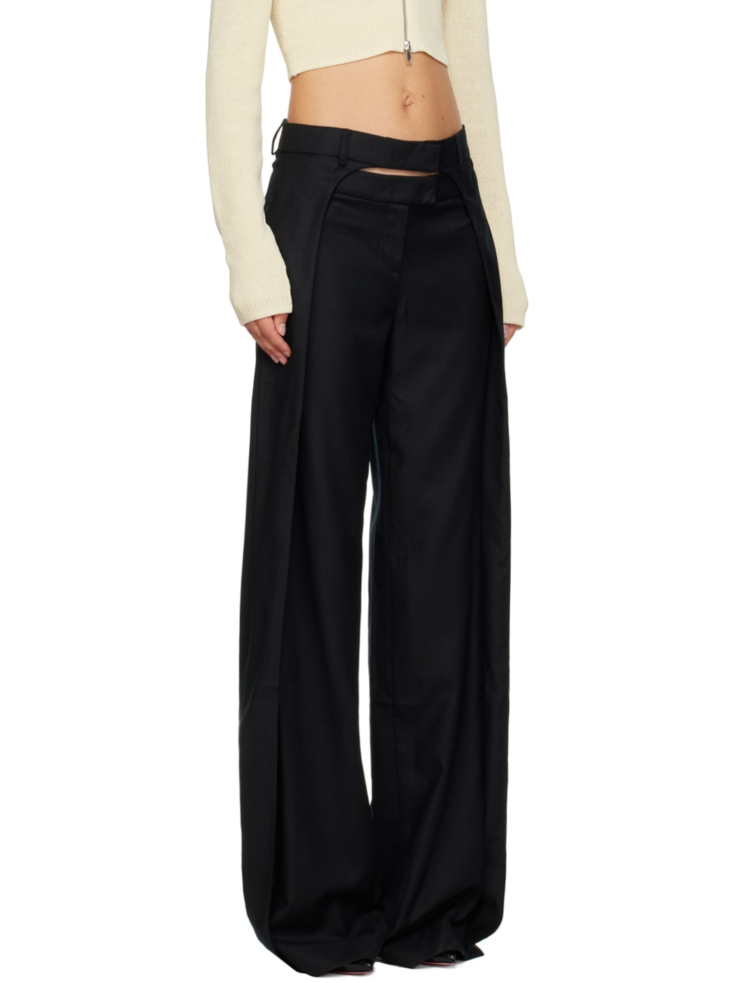 Black Pleated Trousers - 2