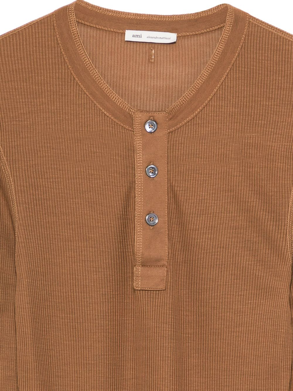 ribbed henley top - 3