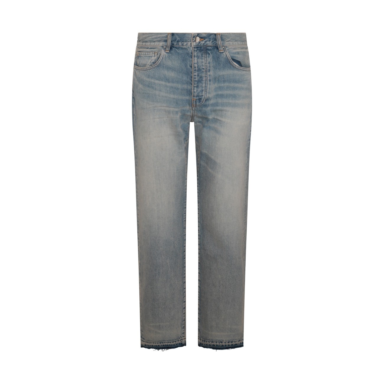 indigo blue cotton denim jeans - 1