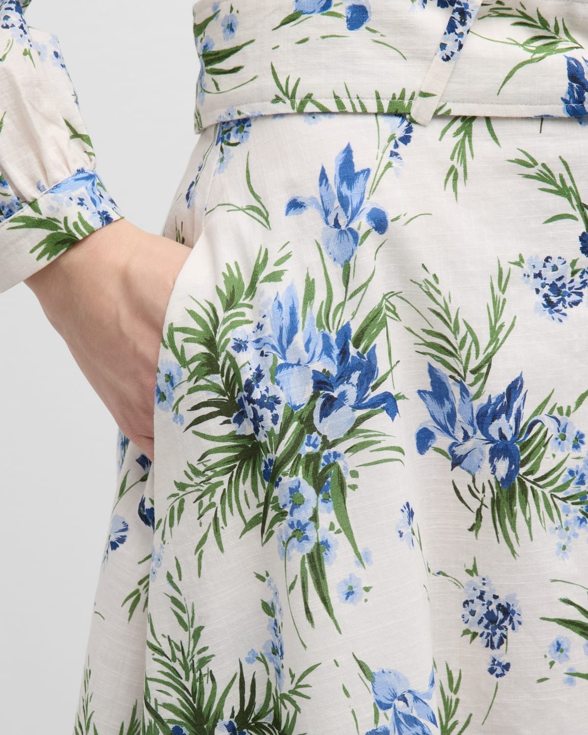 Arwen Floral Belted Midi Skirt - 6