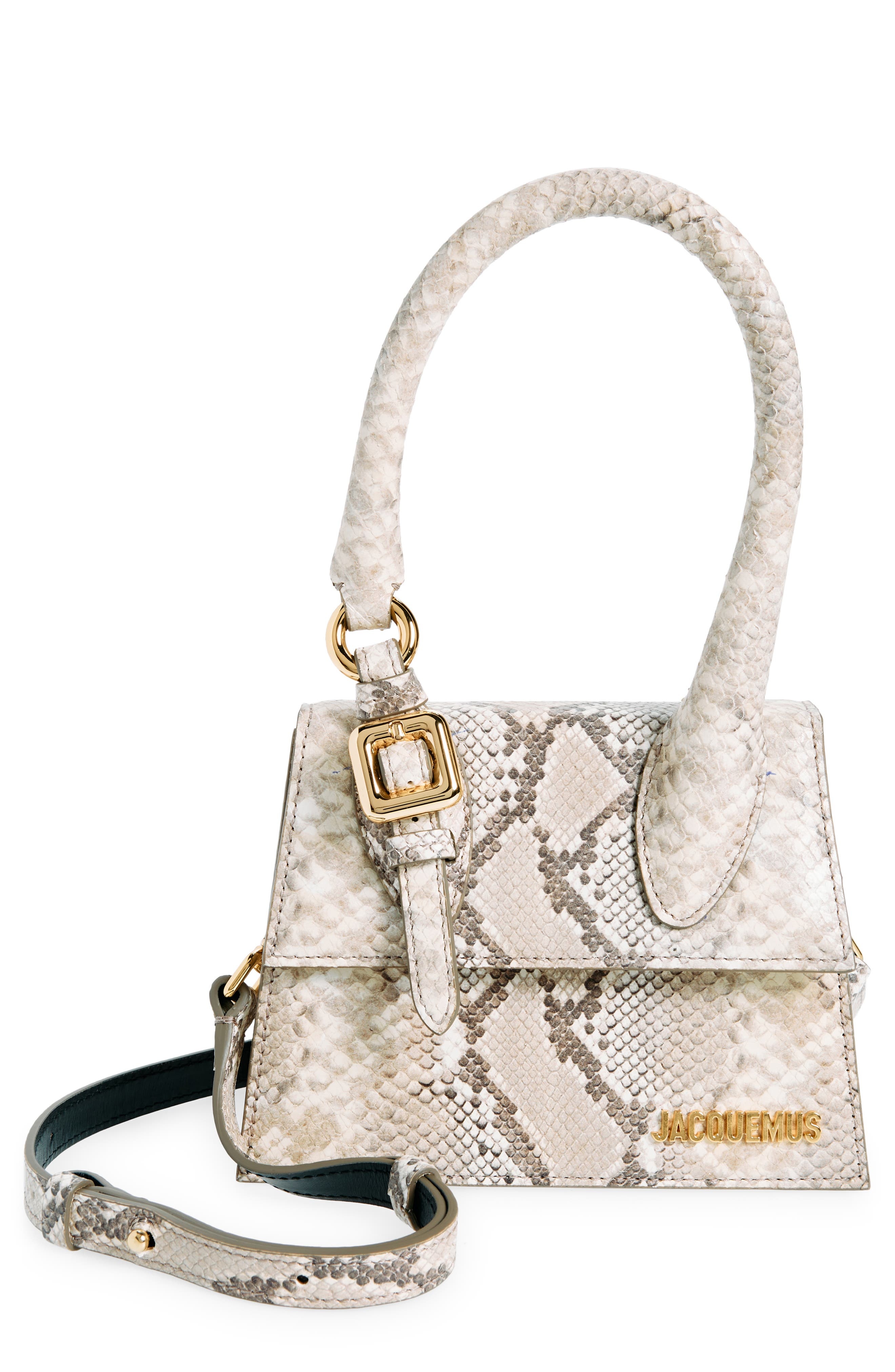Le Chiquito Moyen Snakeskin Embossed Leather Top Handle Bag - 1