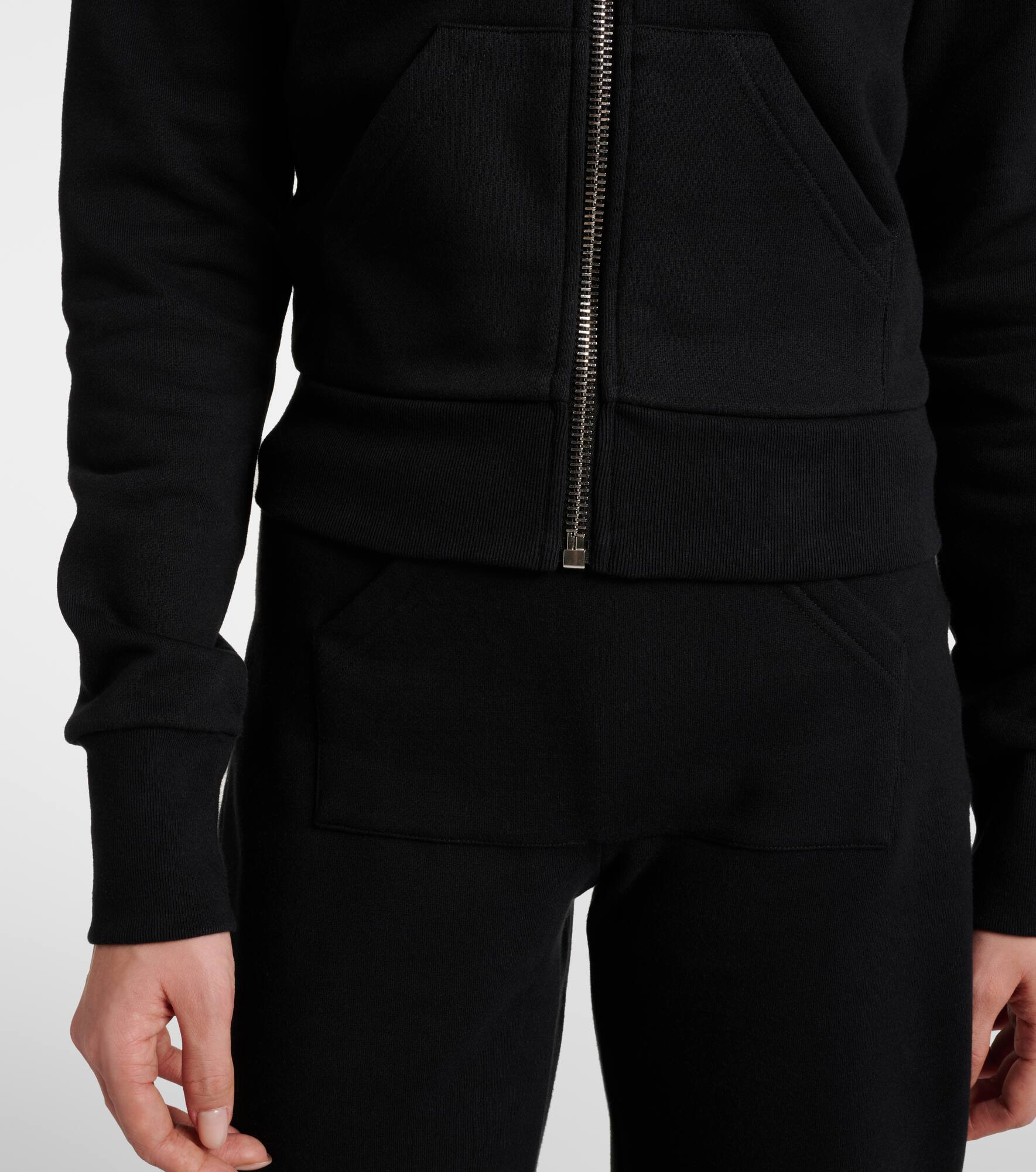 Cotton-blend jersey zip-up hoodie - 5