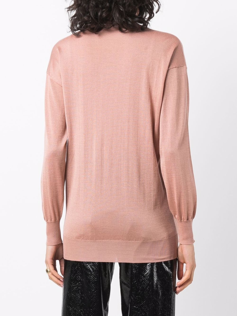 high-neck knitted long-sleeve top - 4