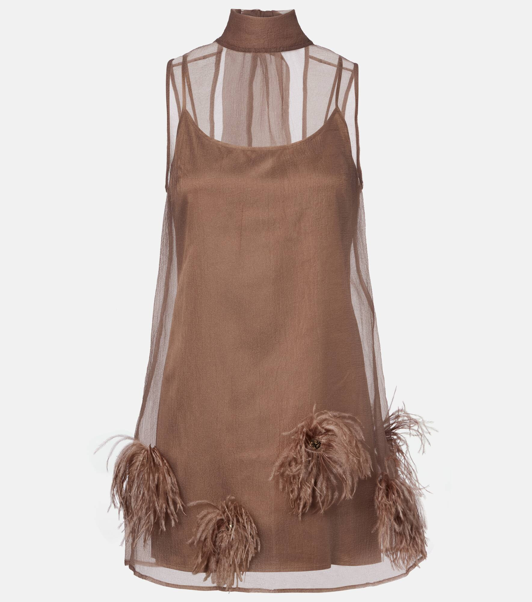 Albee feather-trimmed minidress - 1