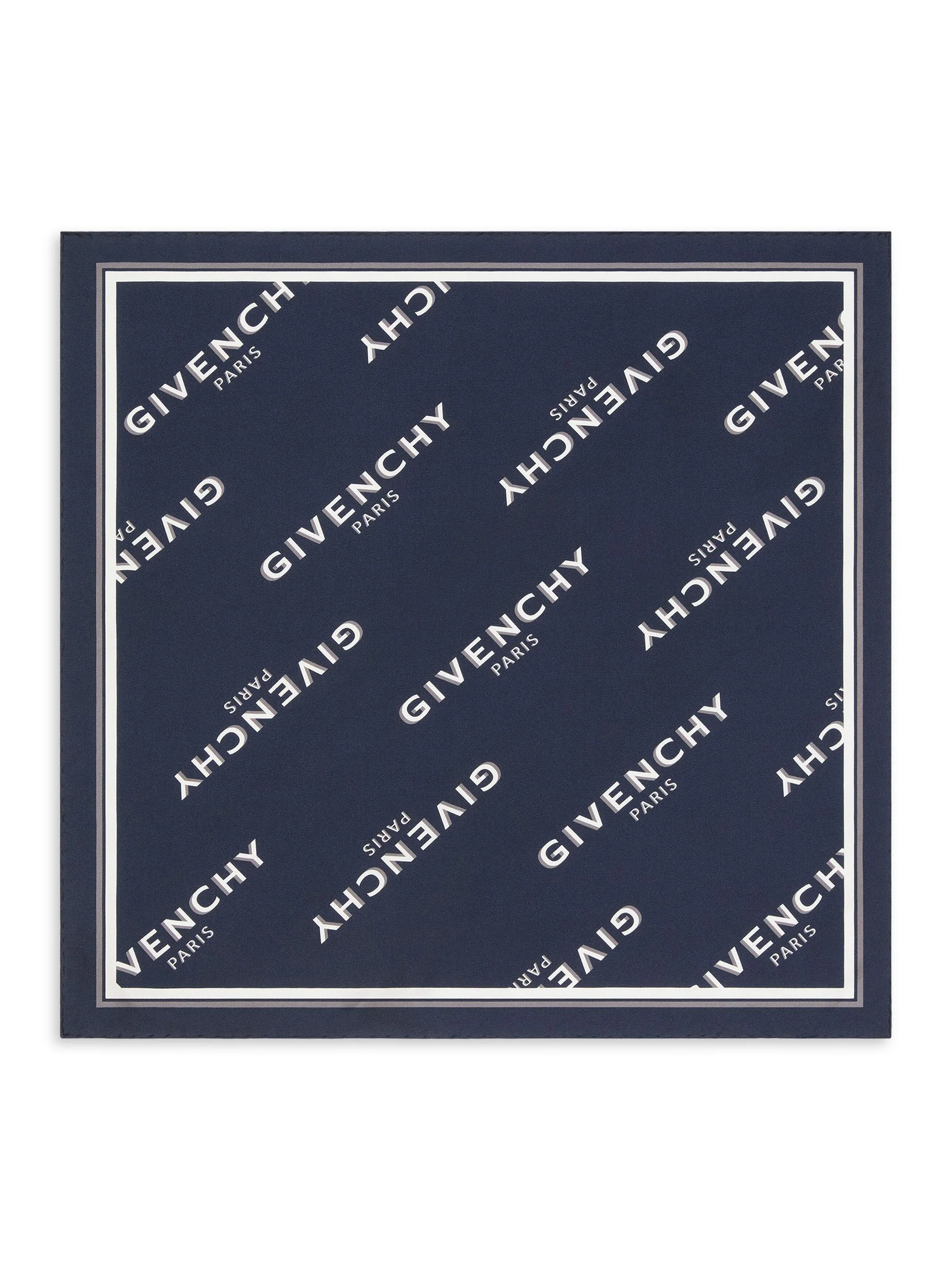 Men's Shadow Square in Silk - Navy - 1