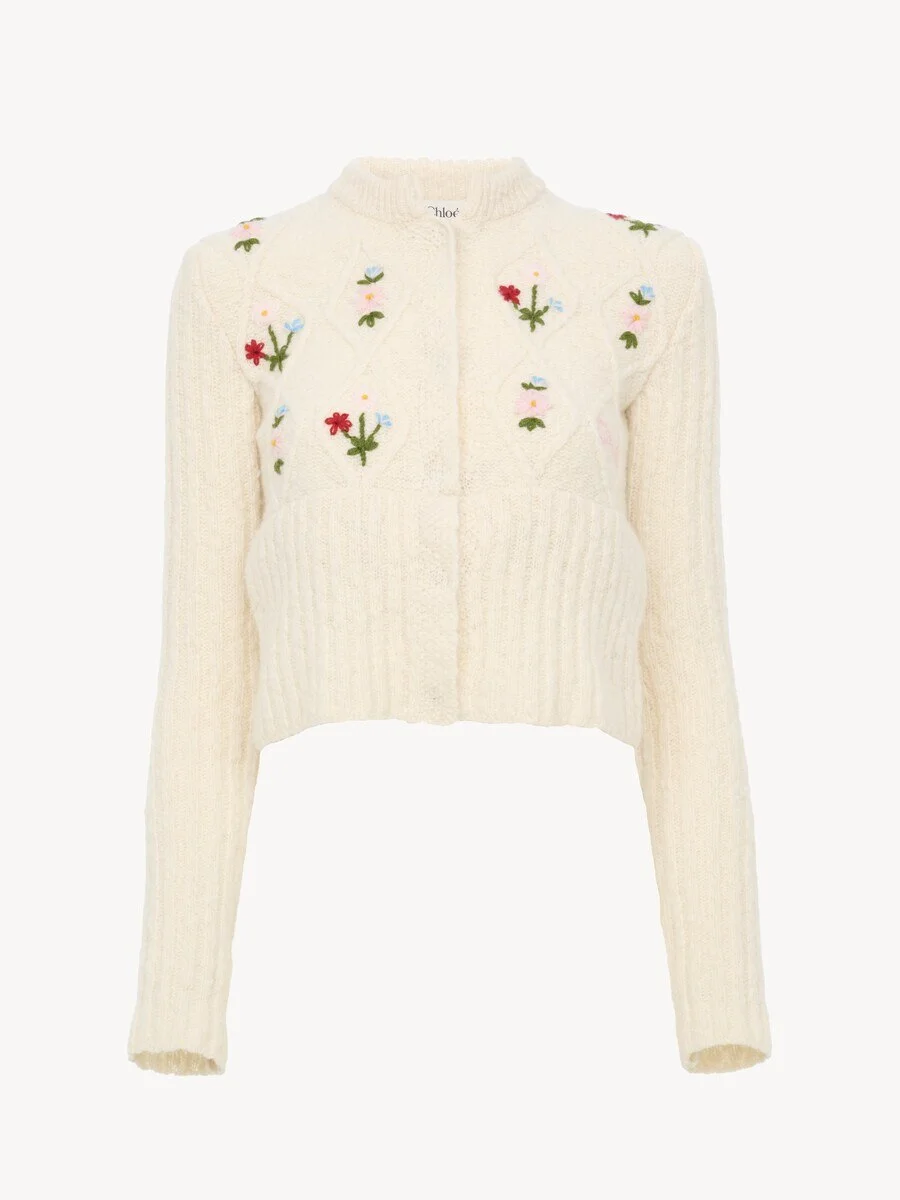 FITTED CARDIGAN IN A WOOL KNIT - 1