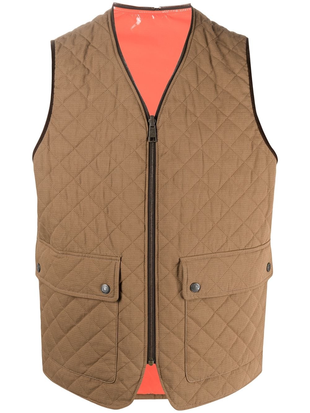 sleeveless quilted vest - 1