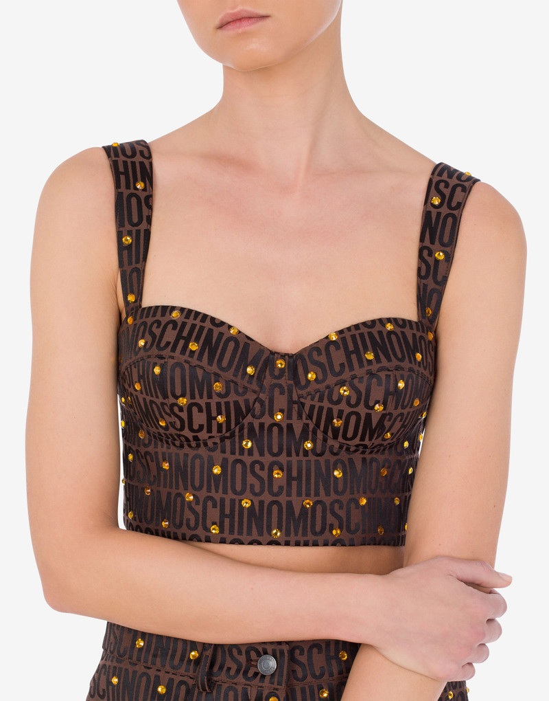 ALLOVER LOGO BRALETTE WITH RHINESTONES 4