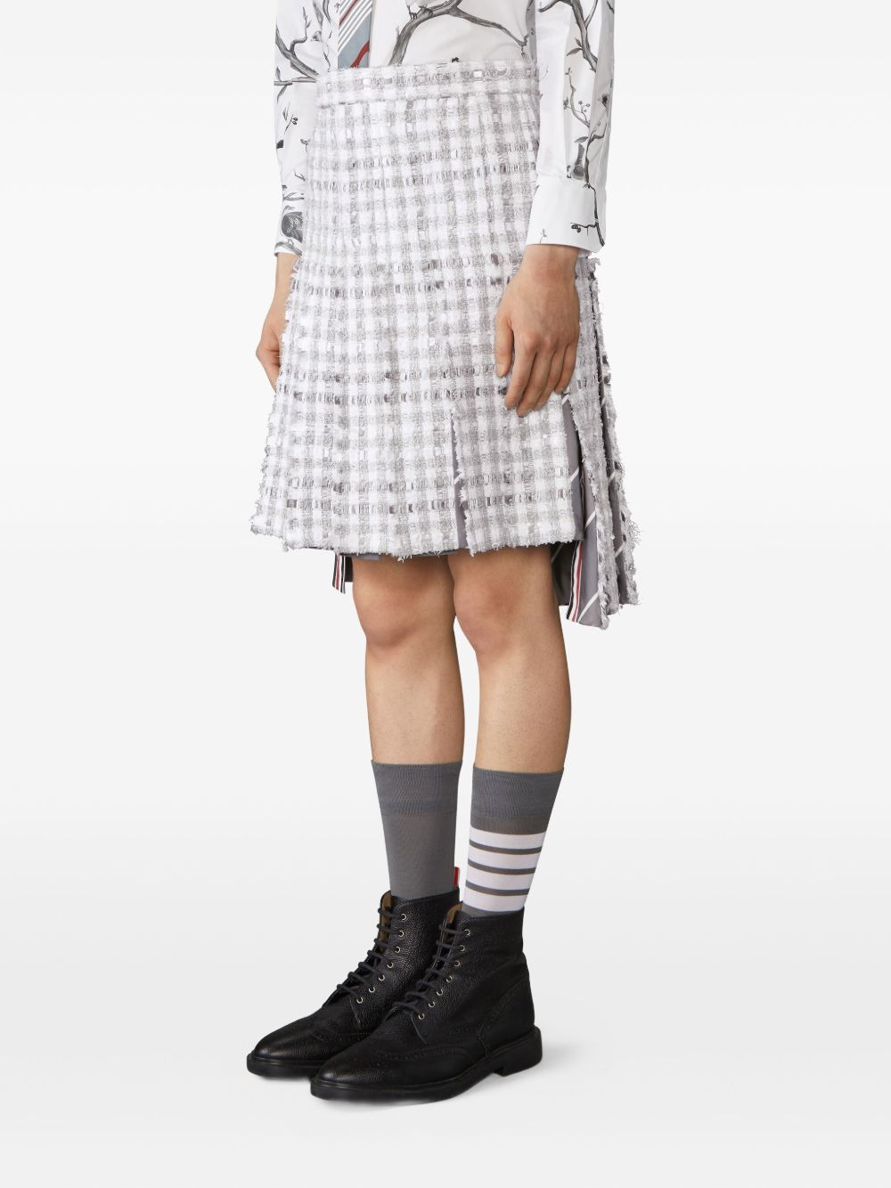 pleated frayed skirt - 4