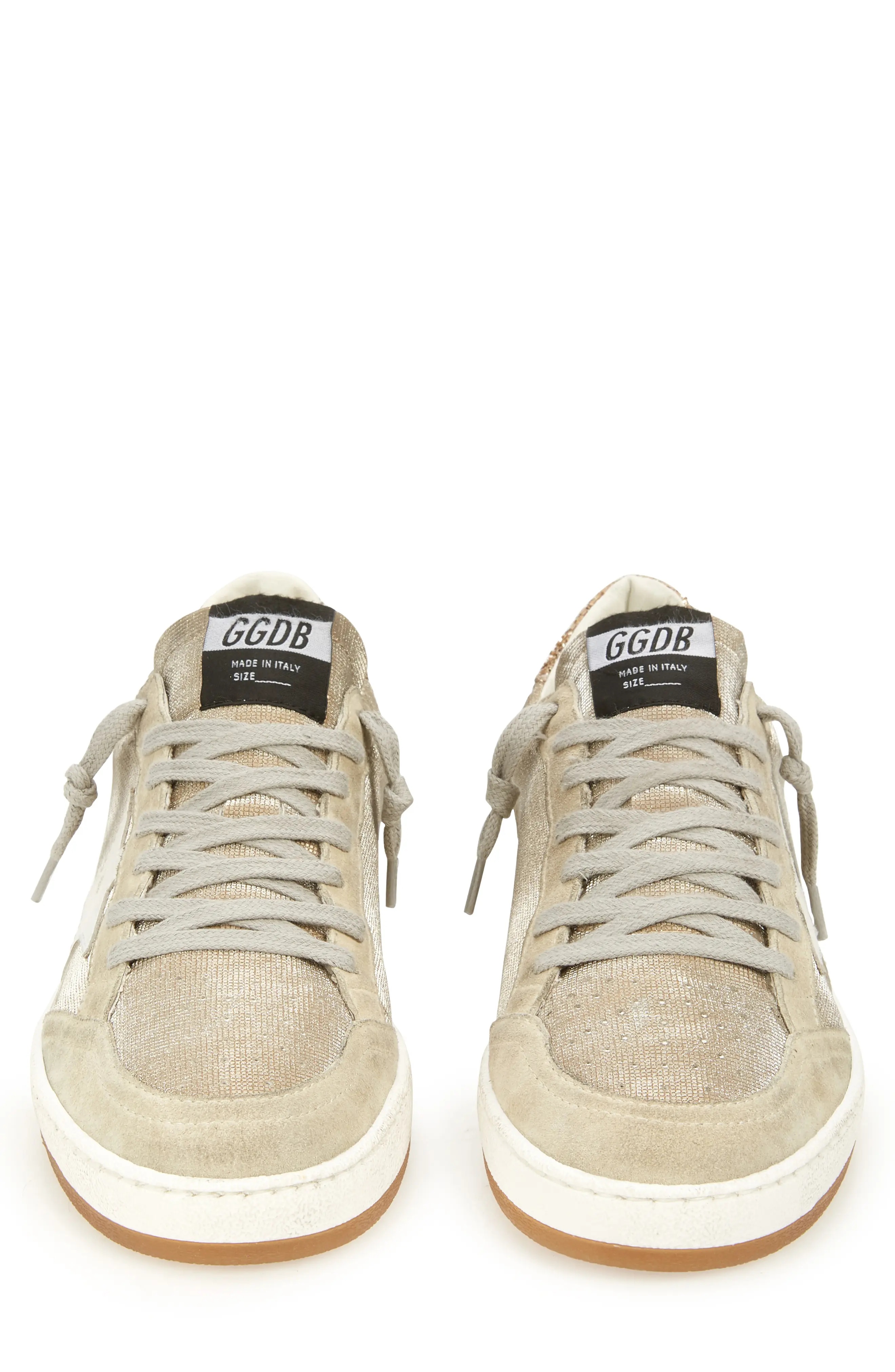 Ball Star Low Top Sneaker in Natural/Gold/Grey - 4