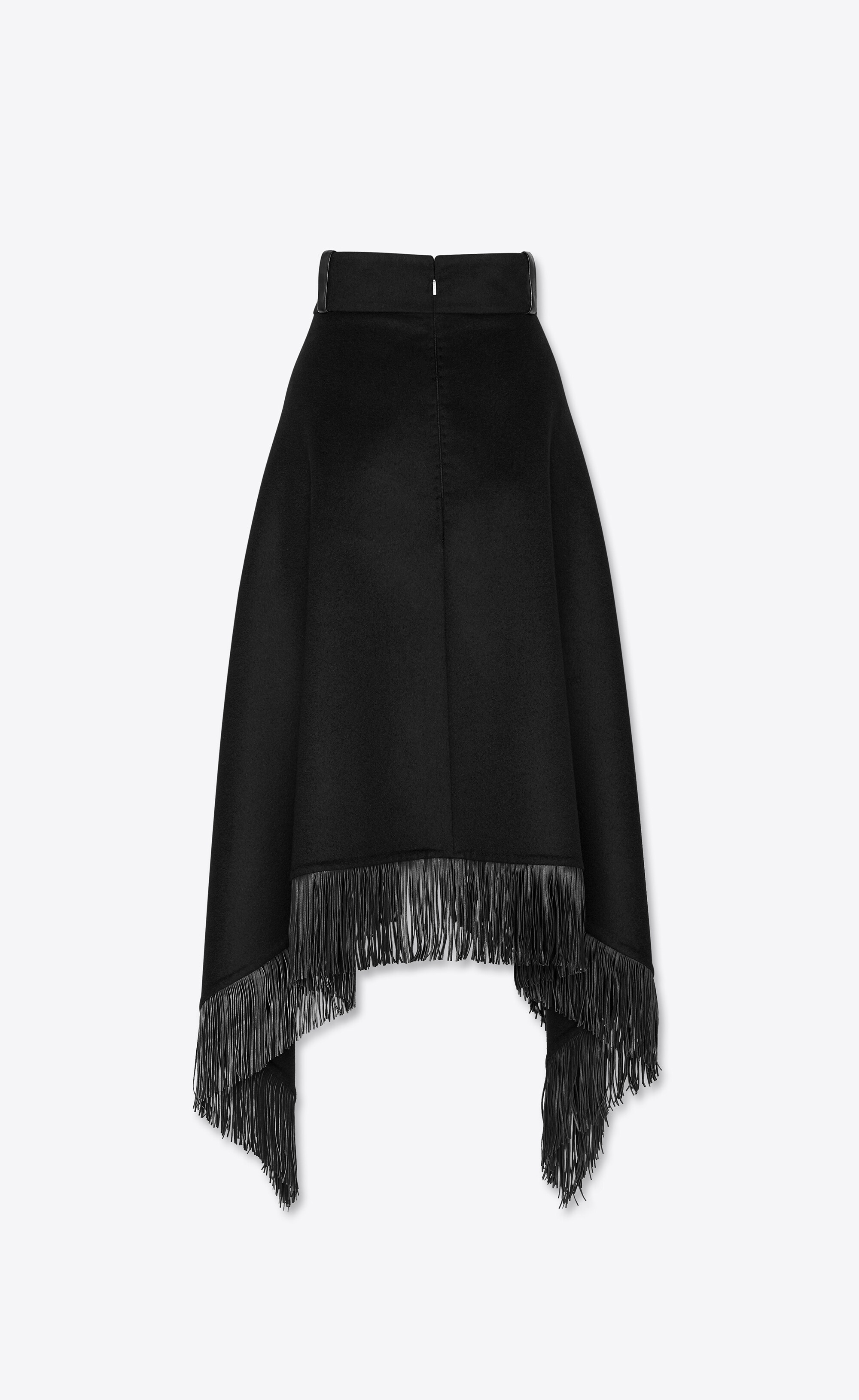 fringed handkerchief skirt in wool cashmere - 2