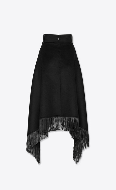 SAINT LAURENT fringed handkerchief skirt in wool cashmere outlook