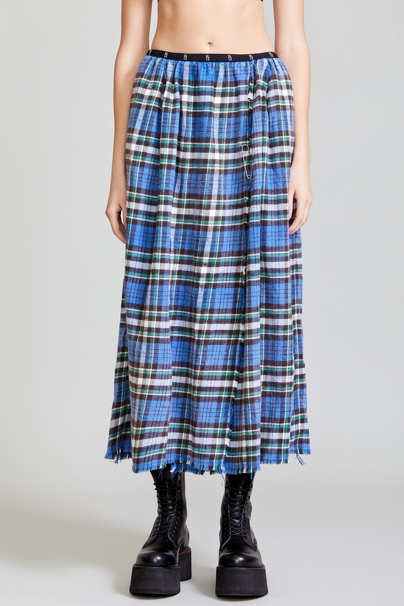 KILT SKIRT - BLUE/GREEN PLAID - 3