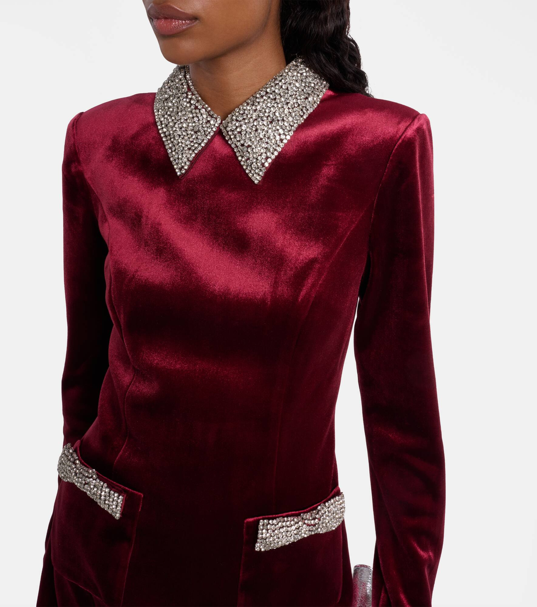 Edwiena embellished velvet minidress - 4