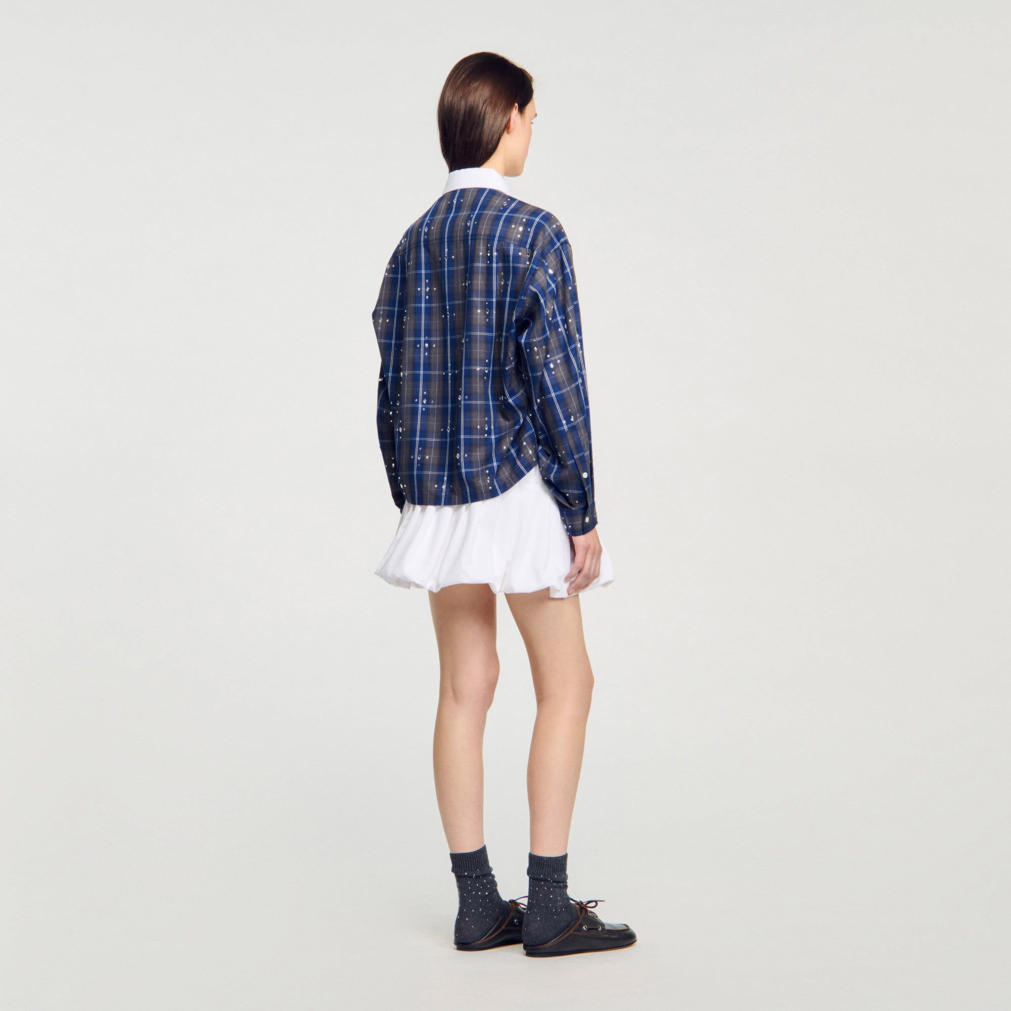 RHINESTONE CHECK SHIRT - 5