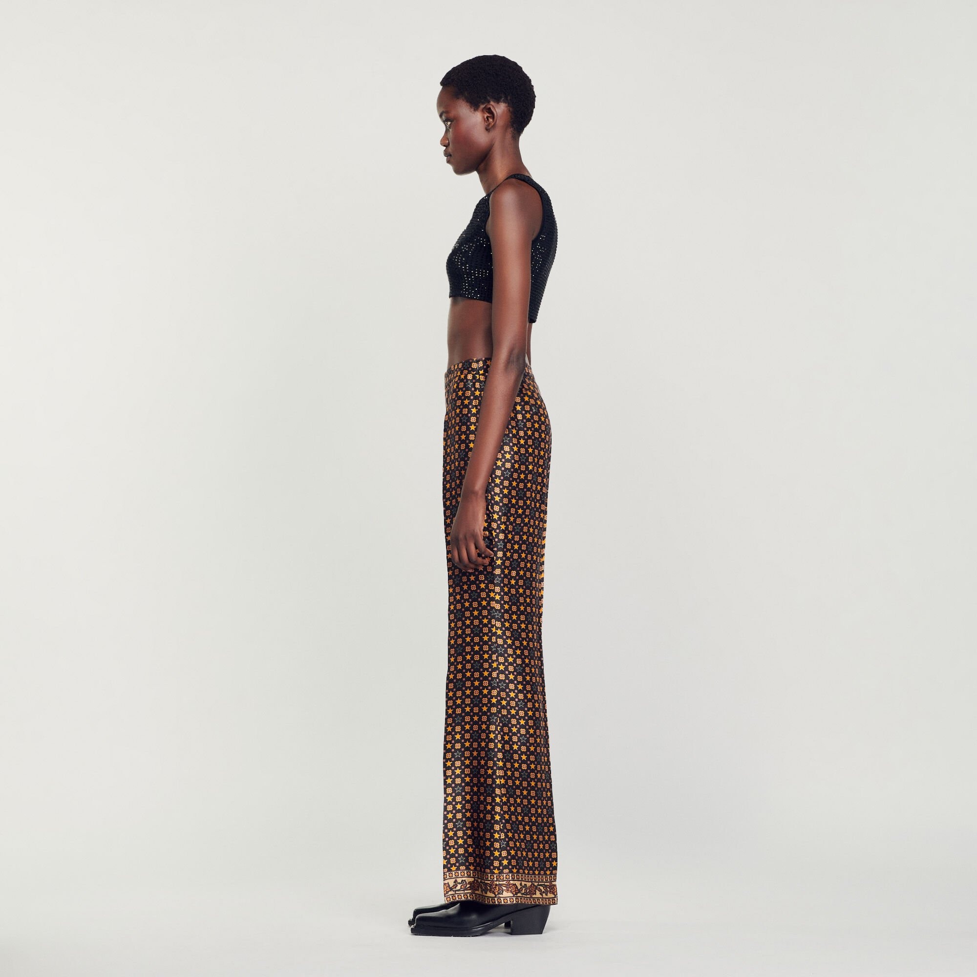 PRINTED SATIN PANTS - 7