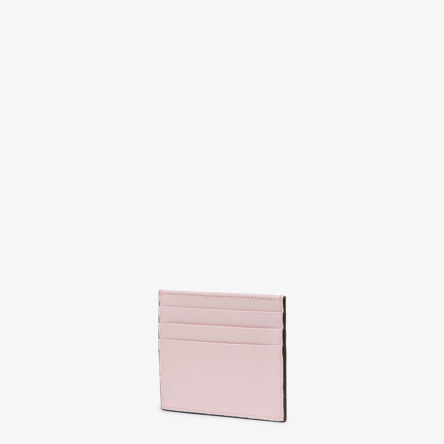 Pink leather flat card holder - 2