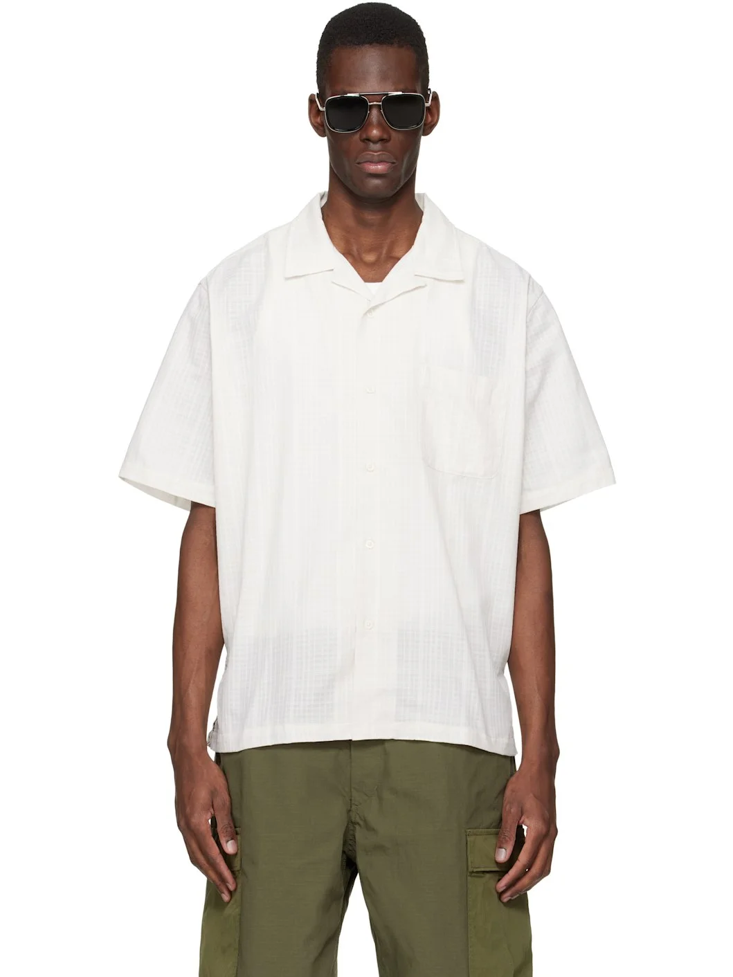Off-White Open Collar Panama S/S Shirt - 1