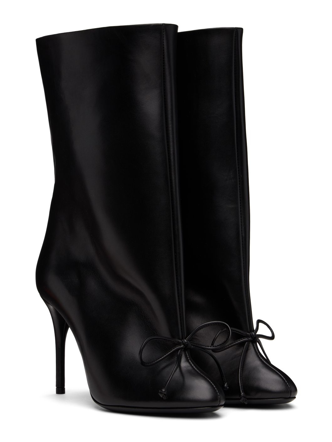 Black Decollete Low Boots - 4