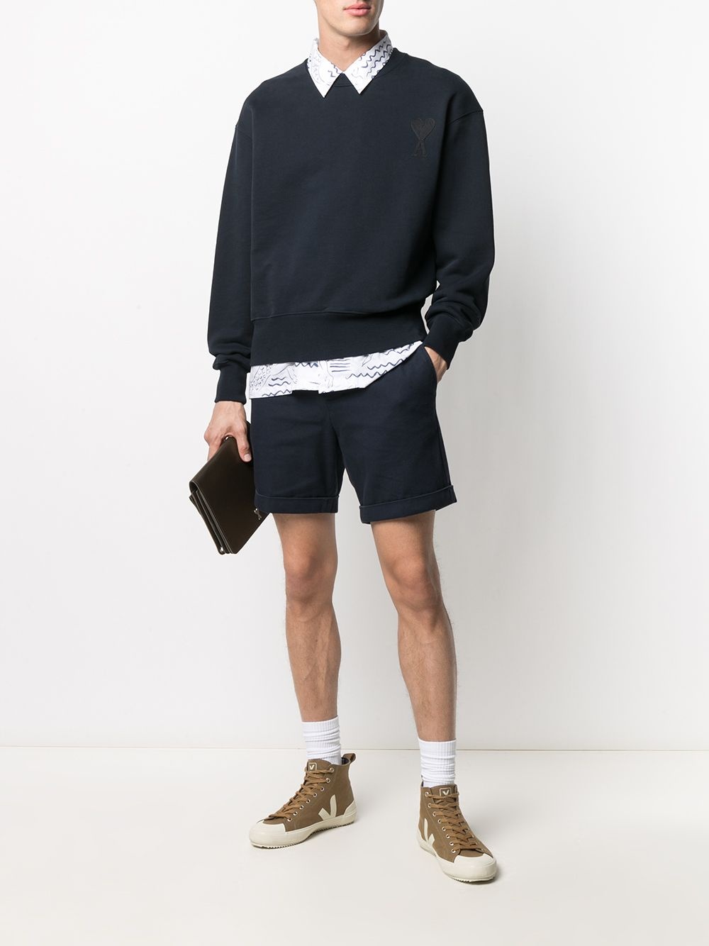 turn-up hem chino shorts - 2