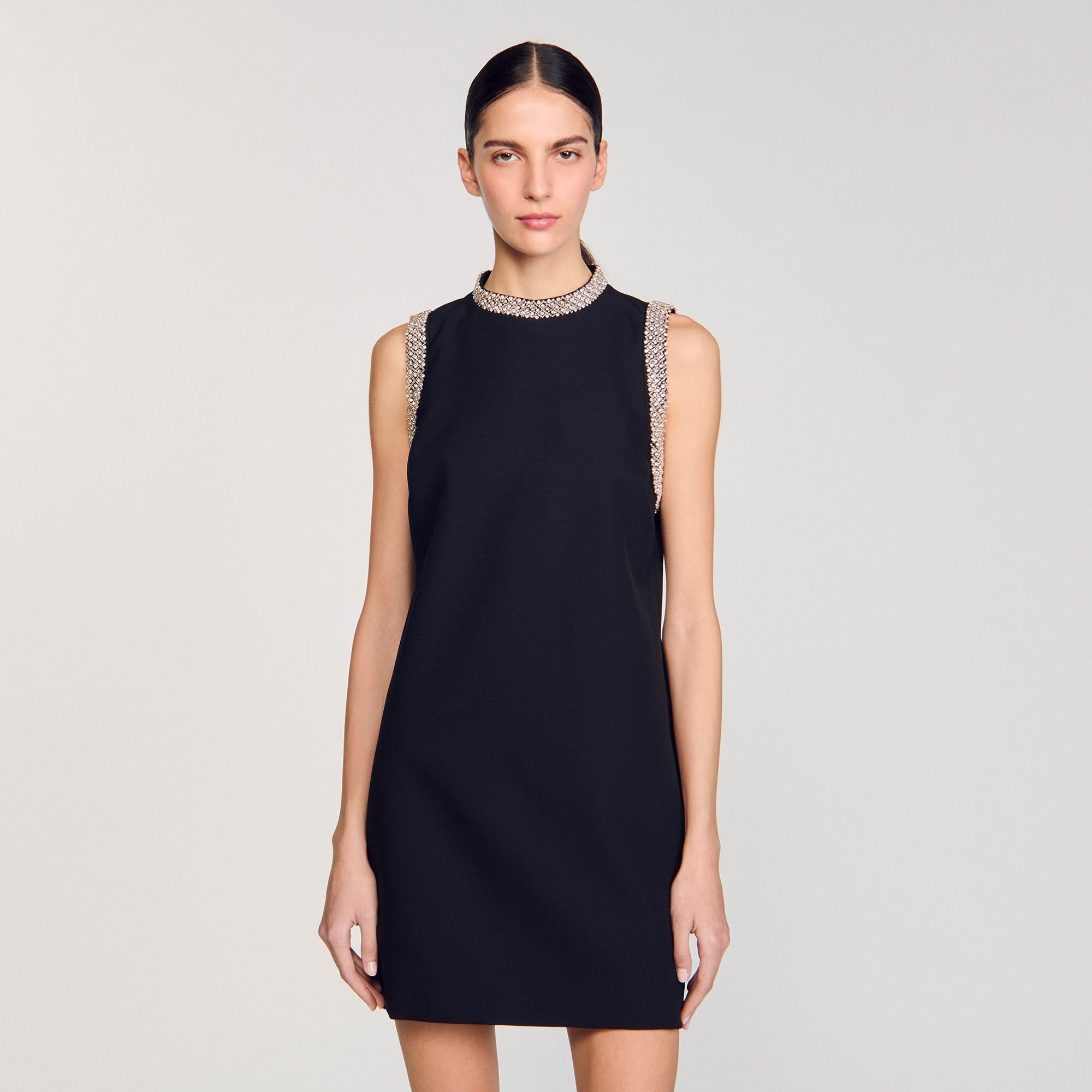 MINI DRESS WITH RHINESTONE DETAILS - 4