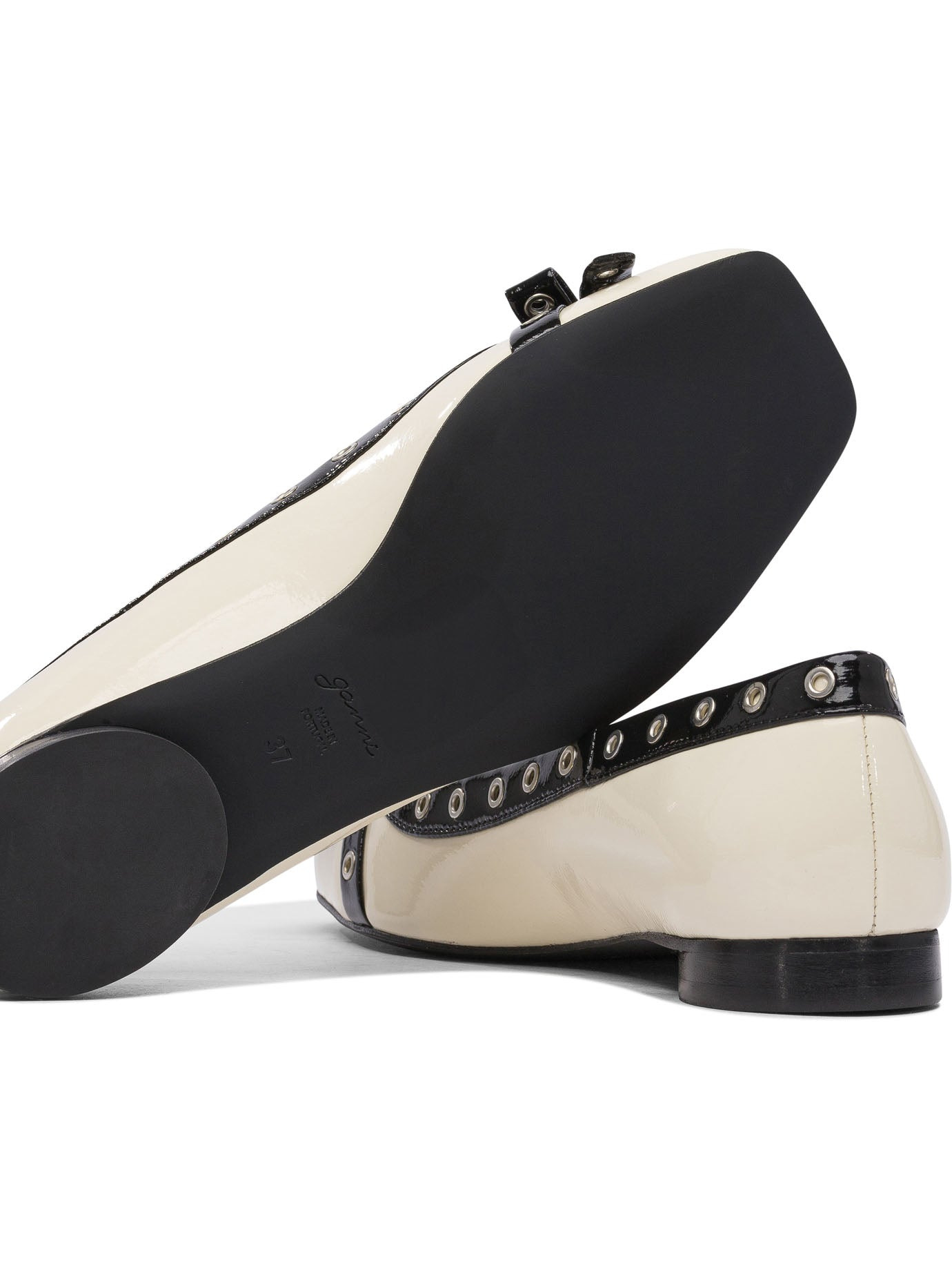 Ganni Eyelet Bow Ballet Flats - 5