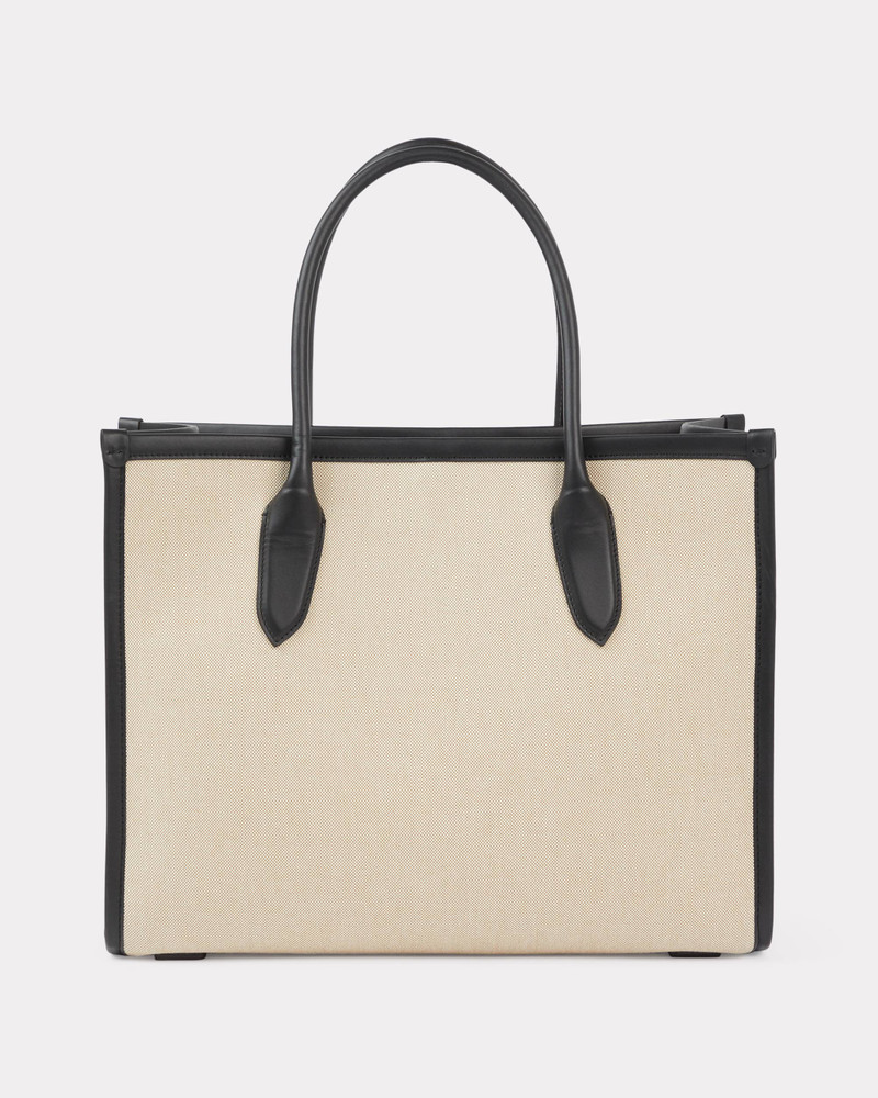 KENZO 'KENZO 18' large canvas and leather tote bag outlook