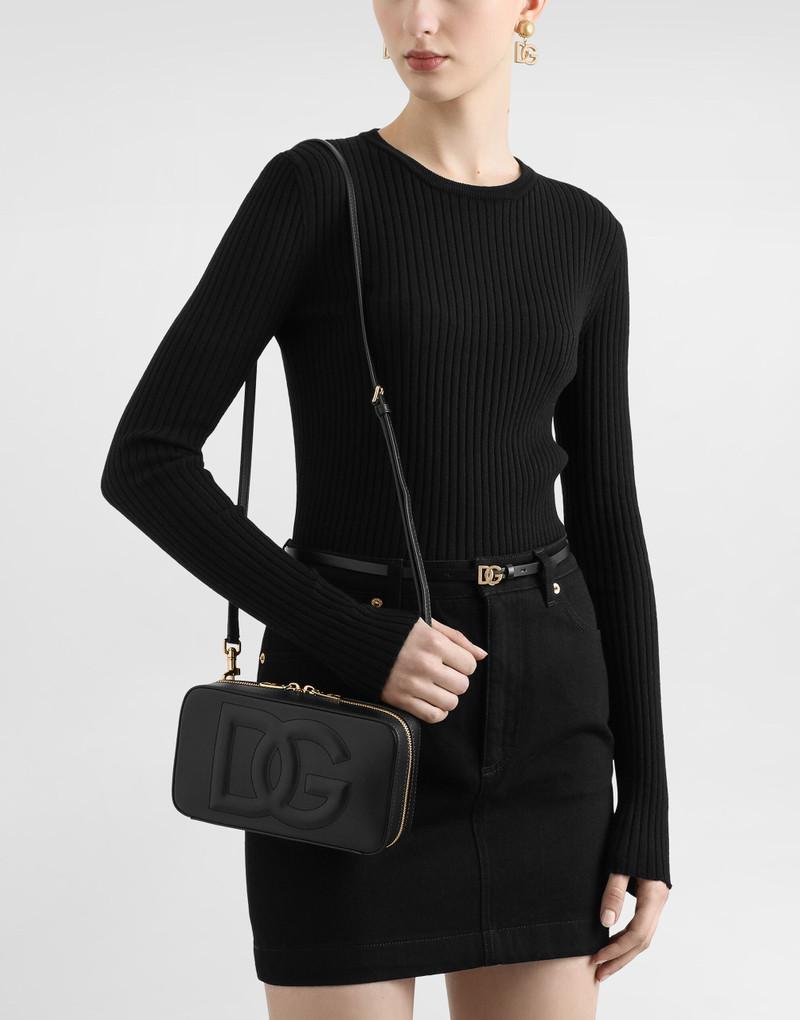 Dolce & Gabbana Small calfskin camera bag with logo outlook