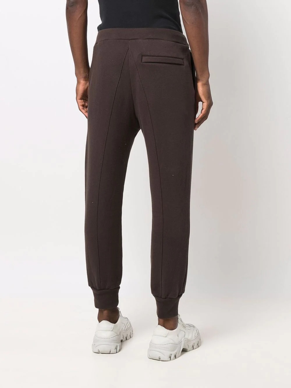 exposed-seam cotton track pants - 4