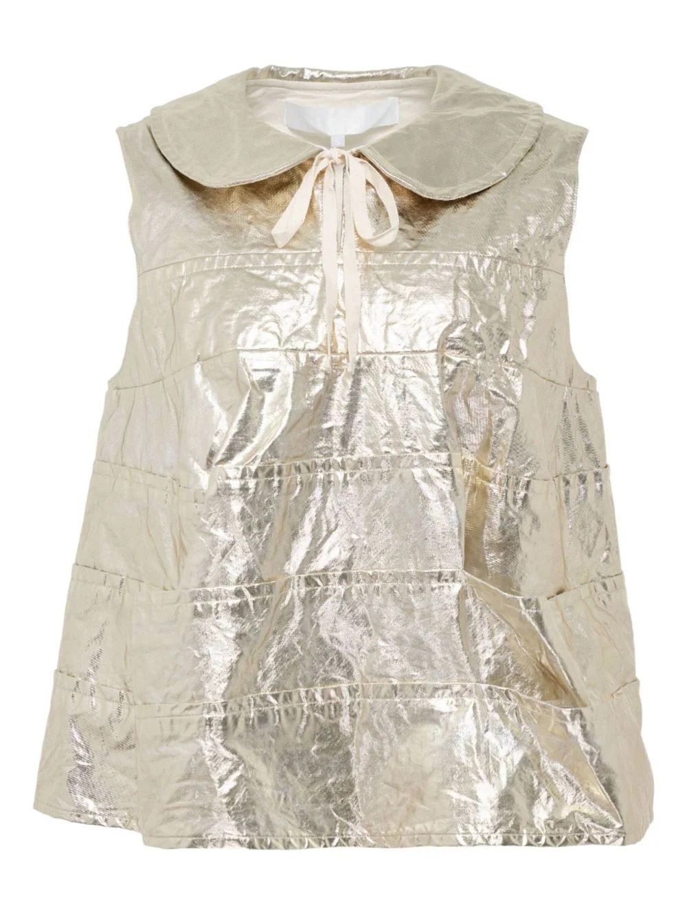 foil-effect Peter Pan-collar blouse - 1