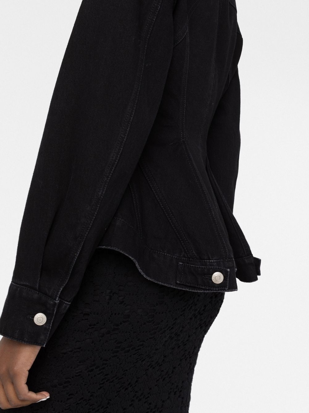 peplum denim jacket - 5