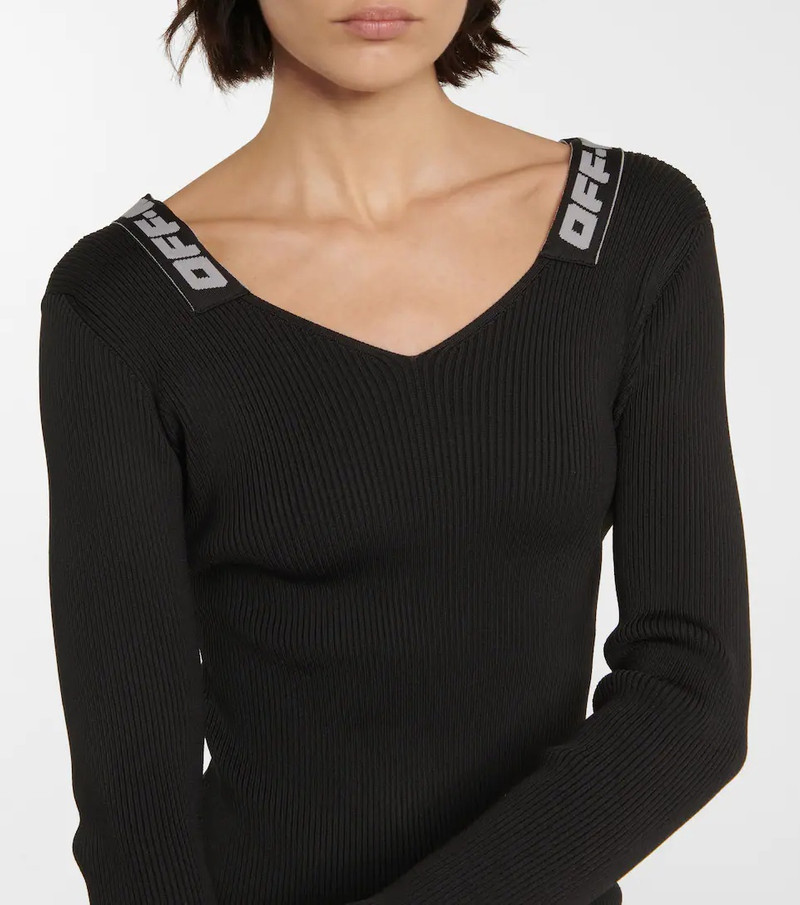Logo ribbed-knit minidress 4