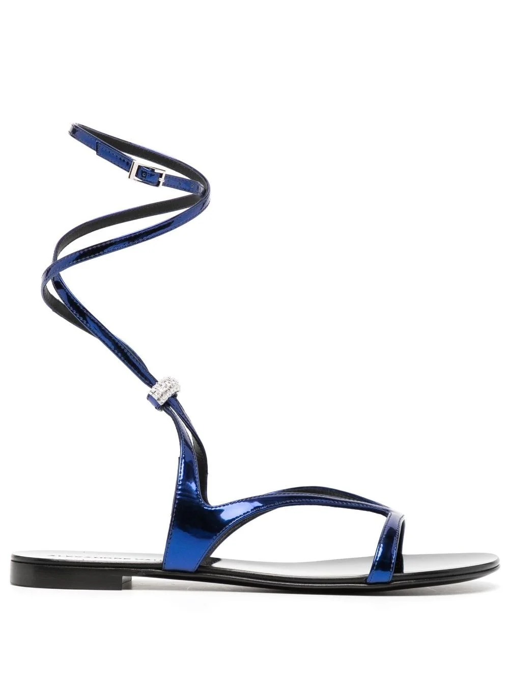 crystal-embellished flat sandals - 1