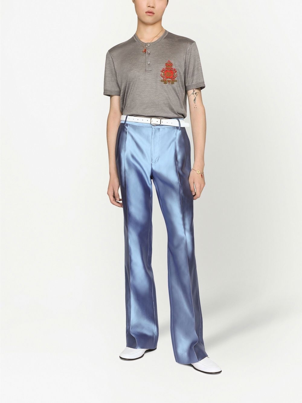 logo-patch crew-neck T-shirt - 3