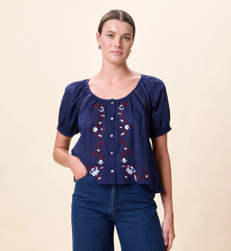 ADELINE BLOUSE | NAVY 4