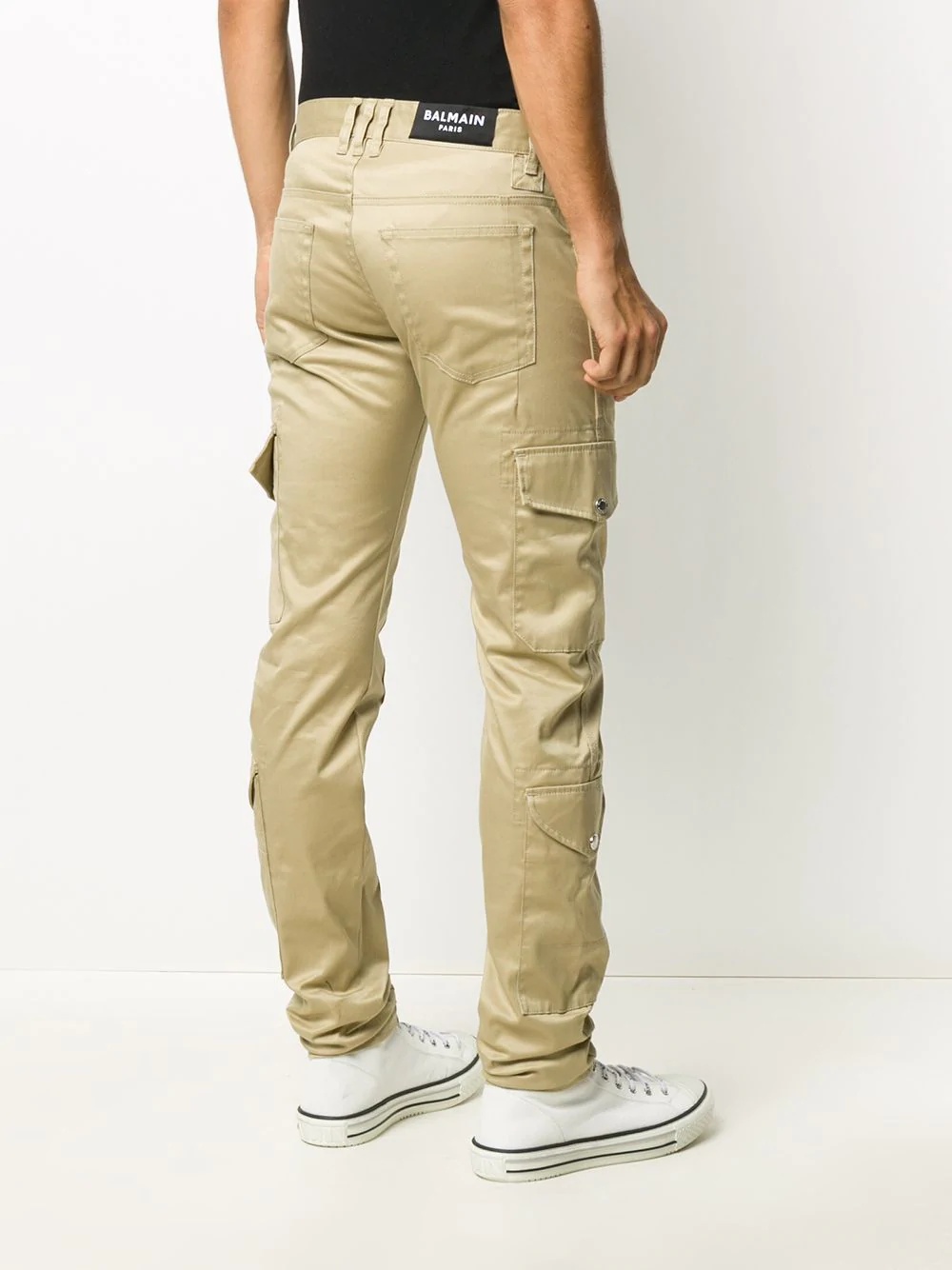 logo-embroidered cargo jeans - 4