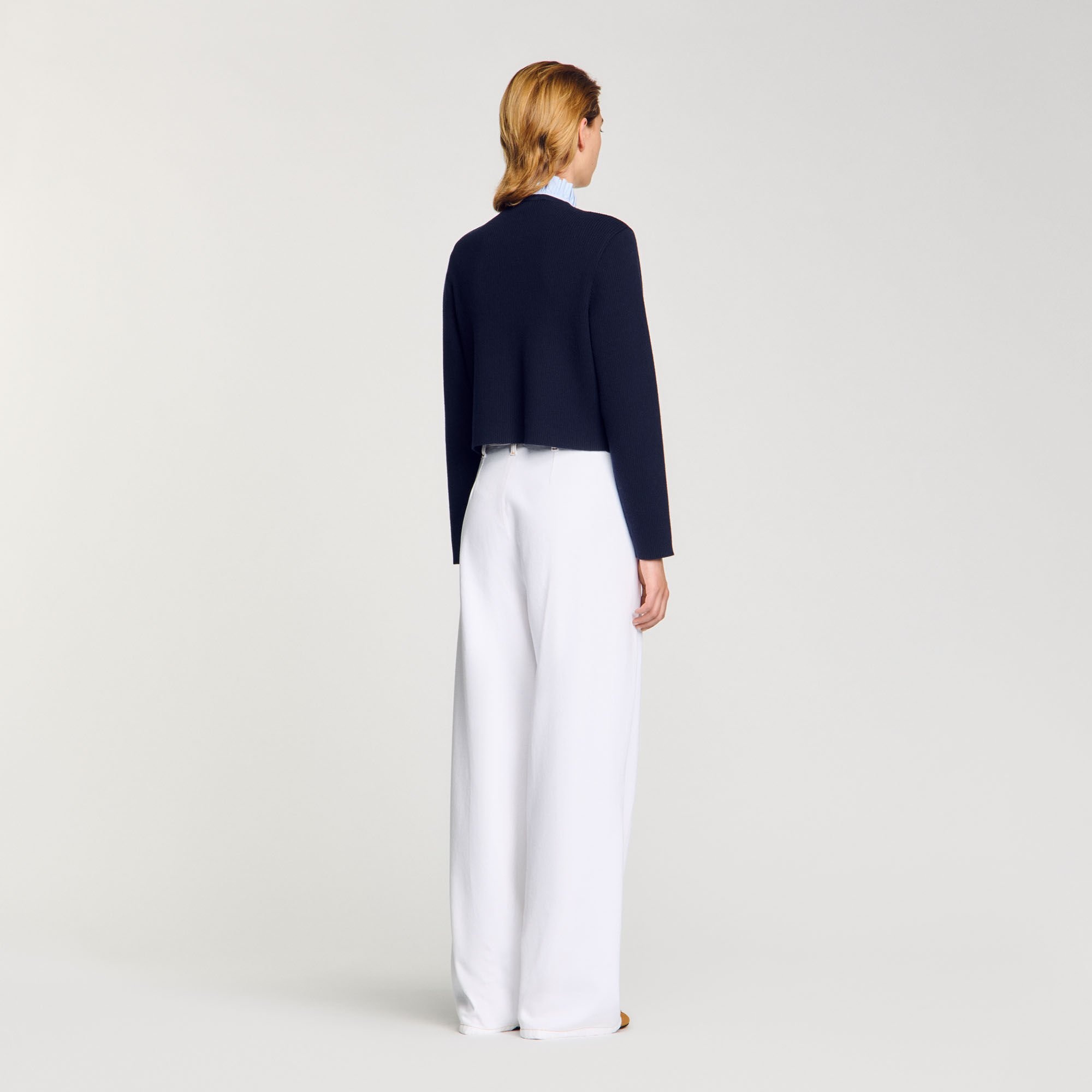 CARDIGAN WITH REMOVABLE RUFFLED COLLAR - 5