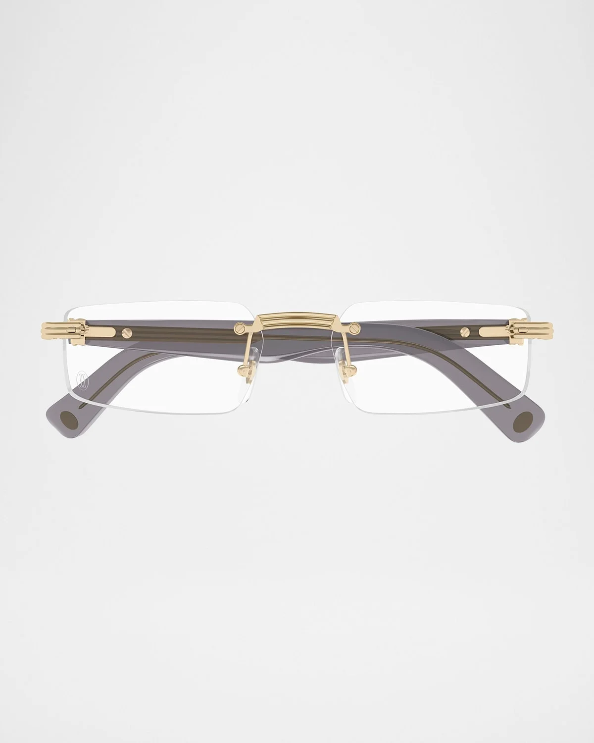 Men's Rimless Rectangle Acetate & Metal Optical Glasses - 1