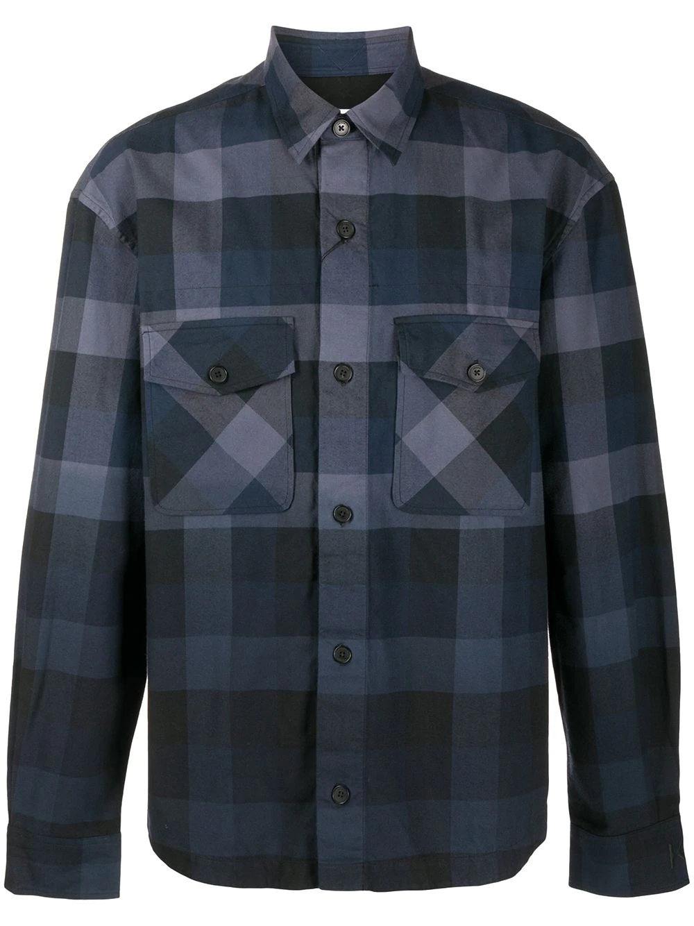 gradient-check long-sleeve shirt - 1