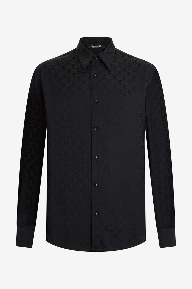 Black shirt with all-over Monogram Mirror Snake 1