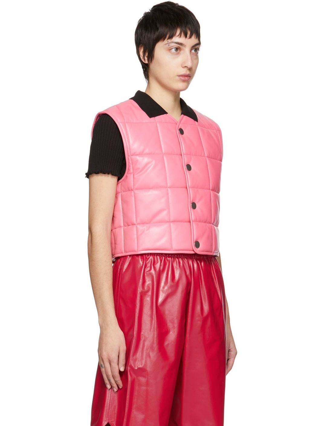 Pink Quilted Vest - 2