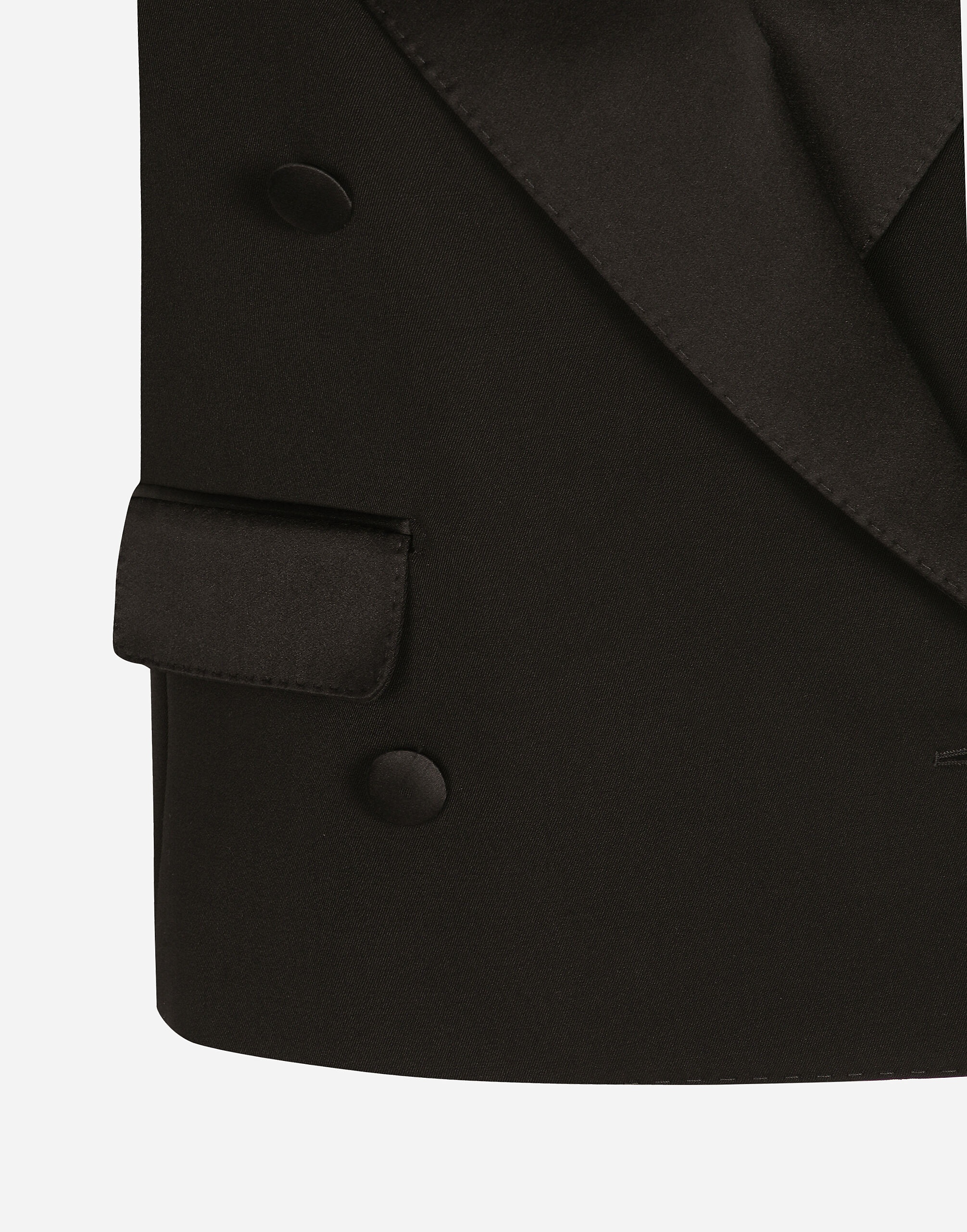 Sleeveless double-breasted wool gabardine tuxedo jacket - 7