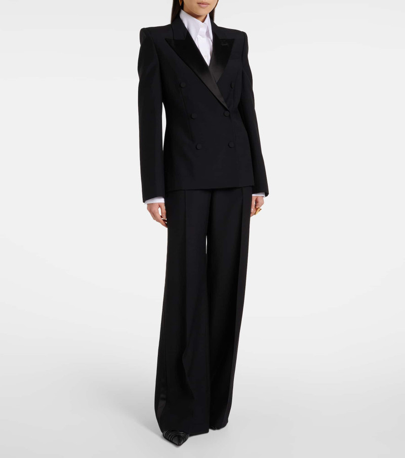 Alexander McQueen Wool and mohair wide-leg tuxedo pants outlook