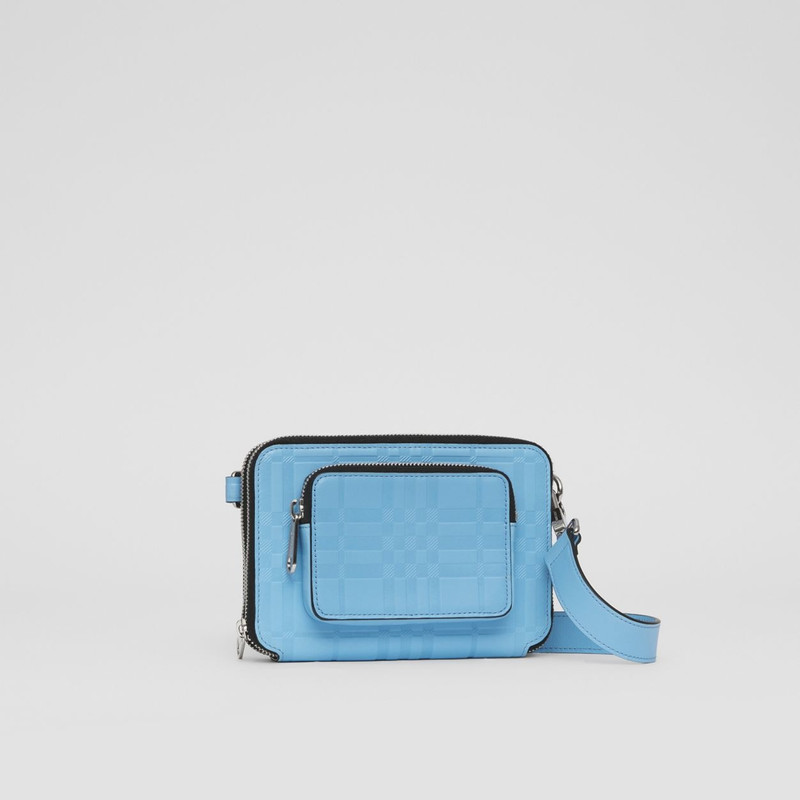 Embossed Check Leather Crossbody Bag 7