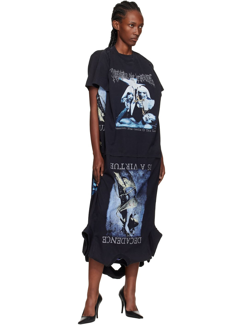 VETEMENTS Black Cradle of Filth Multi T-Shirt Maxi Dress outlook