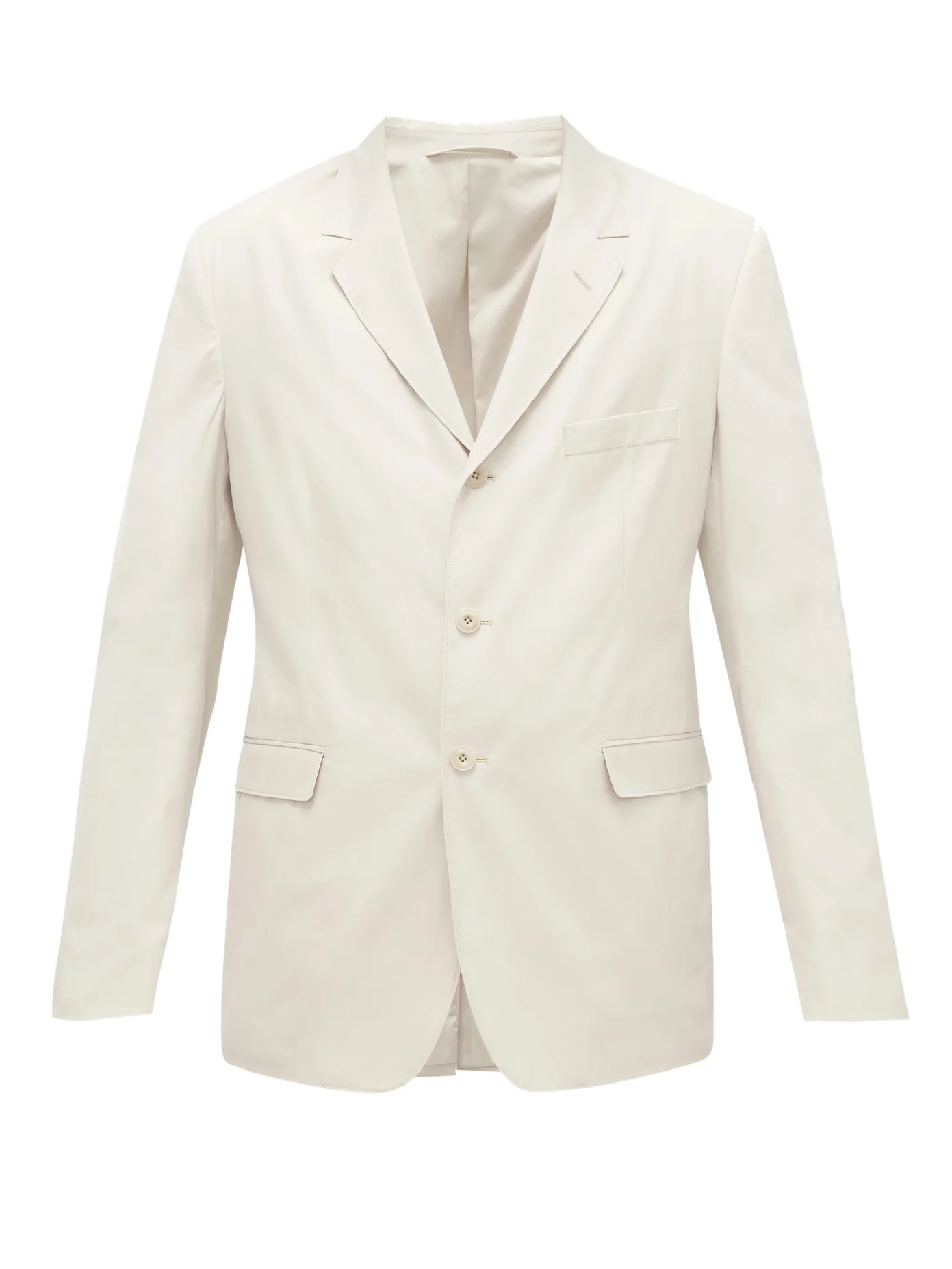 Single-breasted cotton-poplin blazer - 1