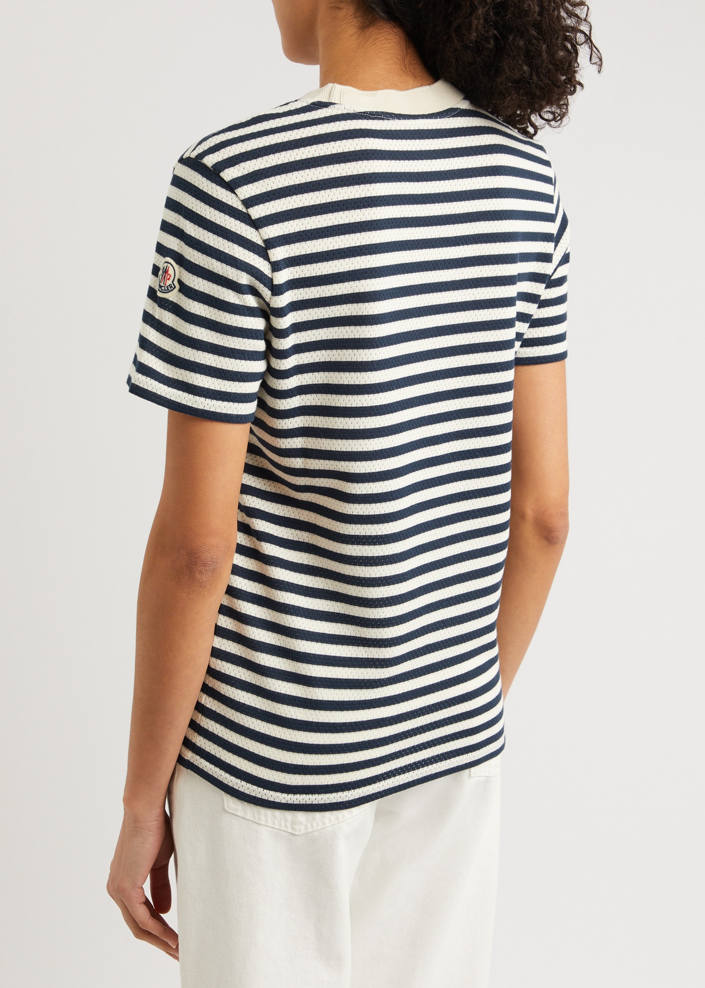 Striped pointelle-knit cotton T-shirt - 3