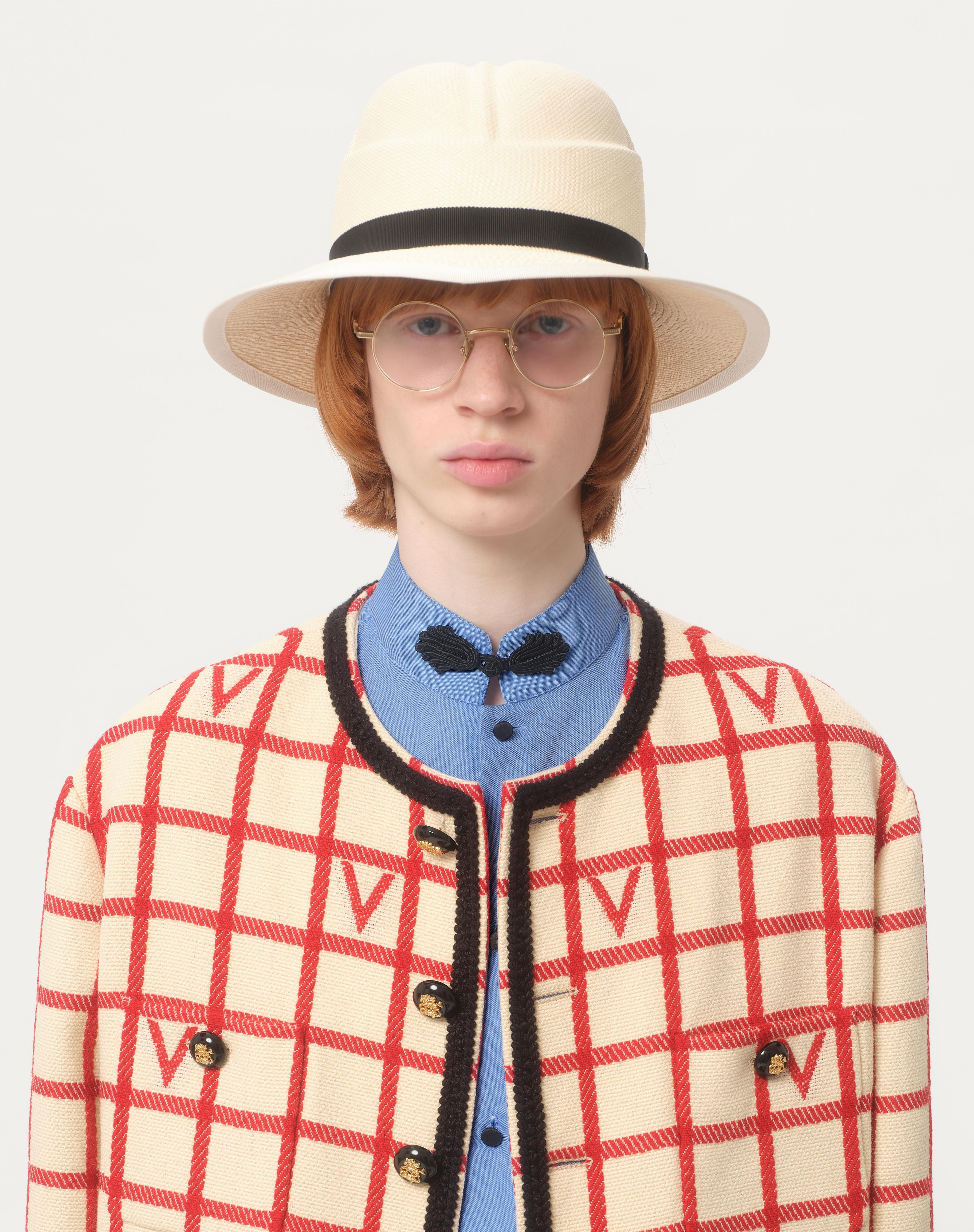 WOOL BLEND JACKET WITH V CHECK PATTERN - 3