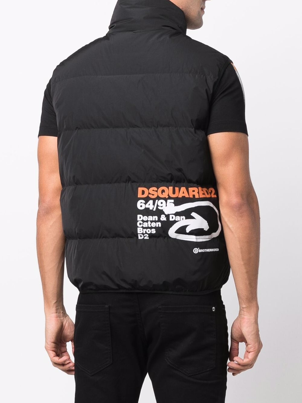 logo-print padded gilet - 4